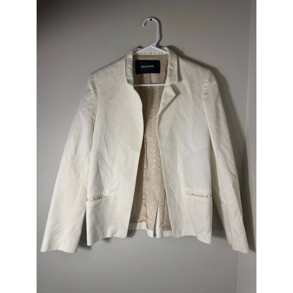 Zadig & Voltaire Volly Blazer Jacket White Size 38 - Picture 1 of 6